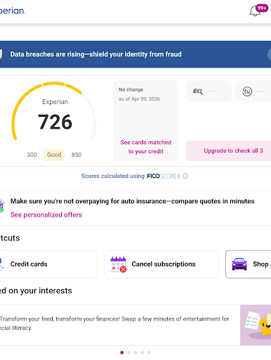 Experian score result