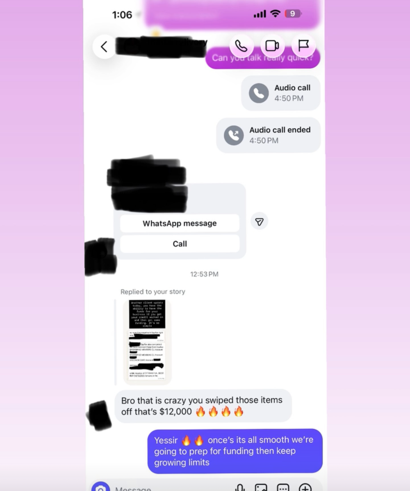 Client reaction to $12,000 in items removed